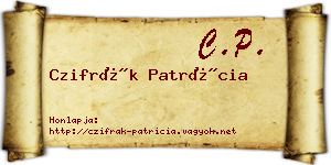 Czifrák Patrícia névjegykártya
